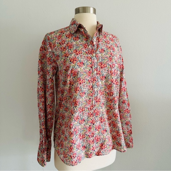 J. Crew Liberty Fabric 100% Cotton Floral Button Down Shirt 6 - Picture 1 of 7